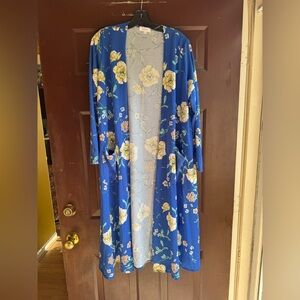 LuLaRoe Blue Floral Duster Size L
